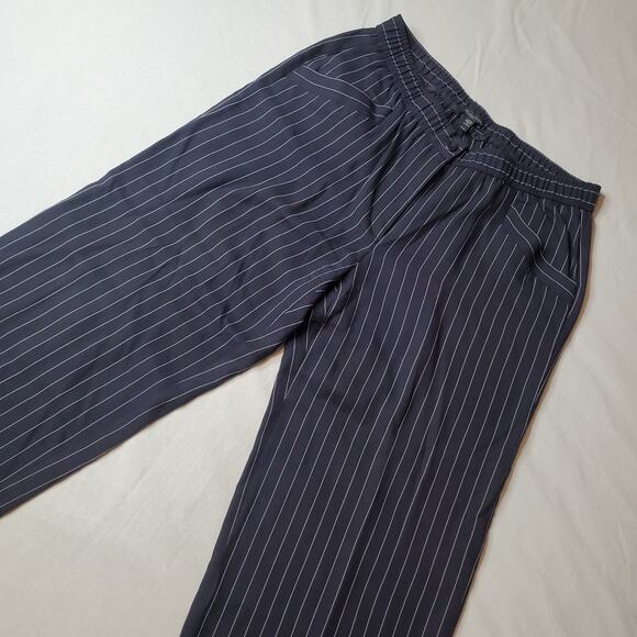 Eileen Fisher Womens Size M Tencel Wide Leg Crop Pant Navy Blue - Picture 1 of 8